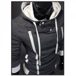 Hoodie Pull Sweat a col montant Homme Fashion Gris fonce